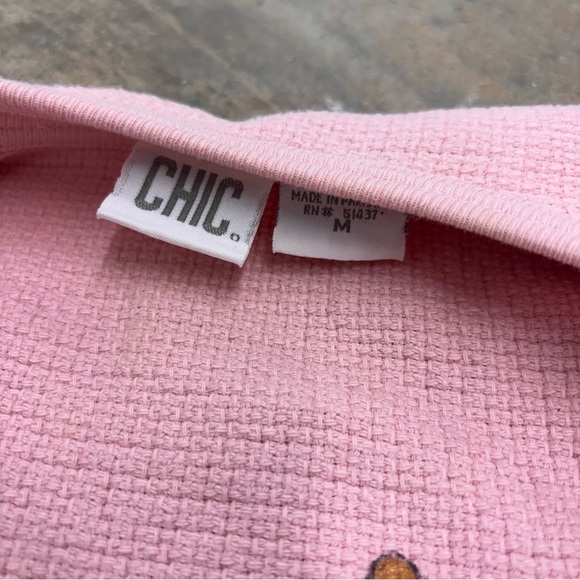 Chic Vintage Christmas Bear Womens Medium Pink Ugly Christmas Sweater 80s 90s - Picture 5 of 9